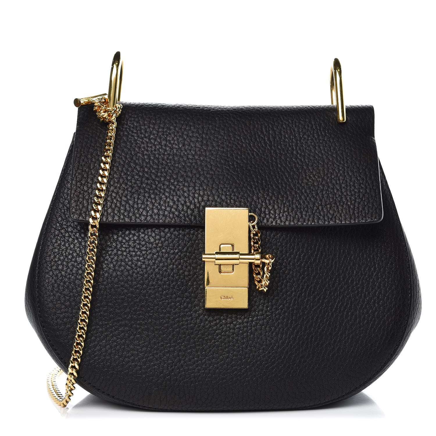 Chloe Grained Lambskin Drew Shoulder Bag Black 1 of 10