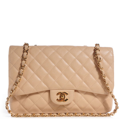 Chanel Caviar Jumbo Single Flap Beige Clair 1 of 9
