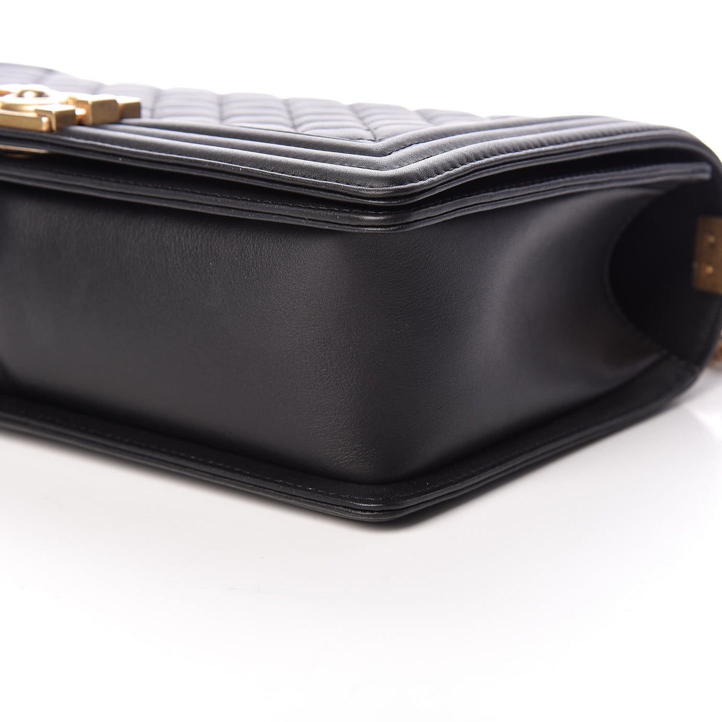 Calfskin Quilted New Medium Boy Flap Black