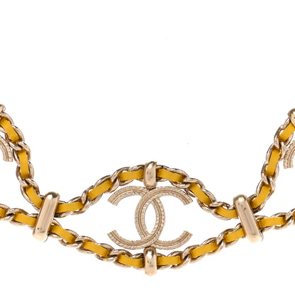 Chanel Metal Lambskin CC Chain Link Necklace Yellow Gold 4 of 6