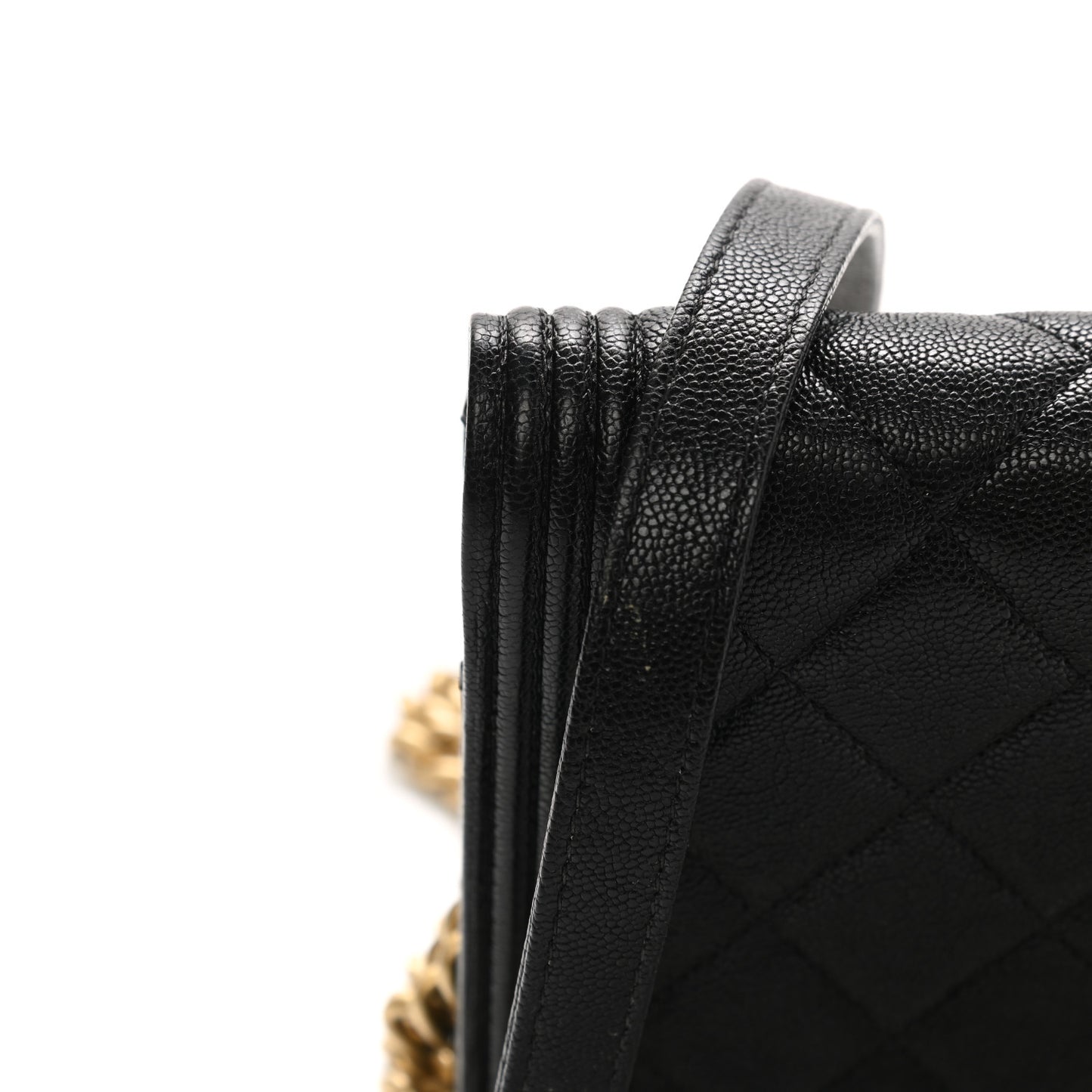 Caviar Quilted Boy Wallet On Chain WOC Black