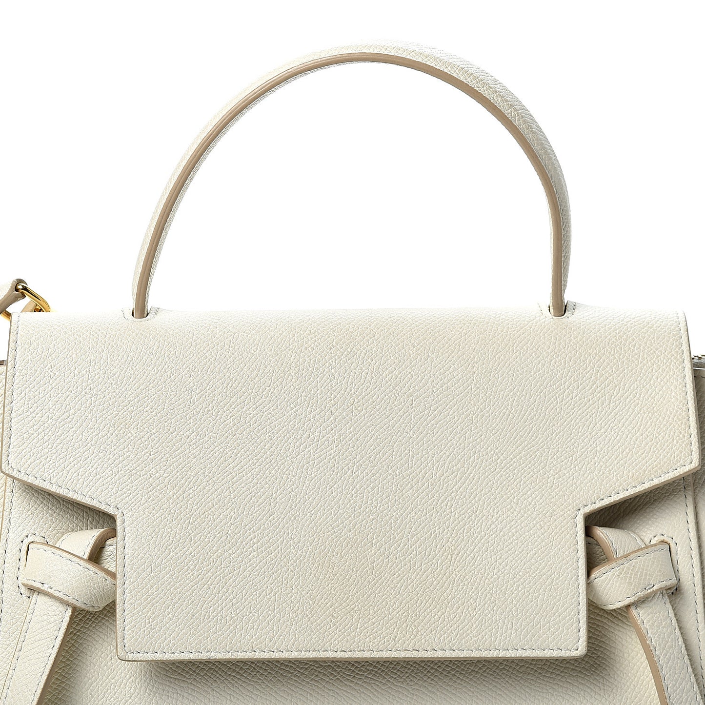 Grained Calfskin Micro Belt Bag White