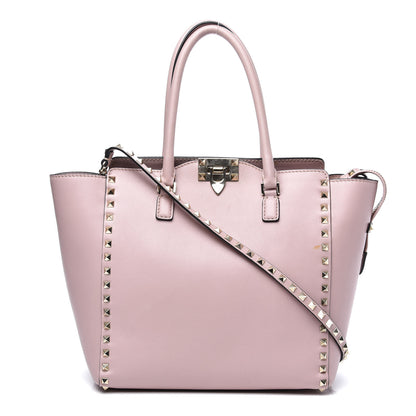 Valentino Garavani Vitello Rockstud Double Handle Tote Light Pink 1 of 12