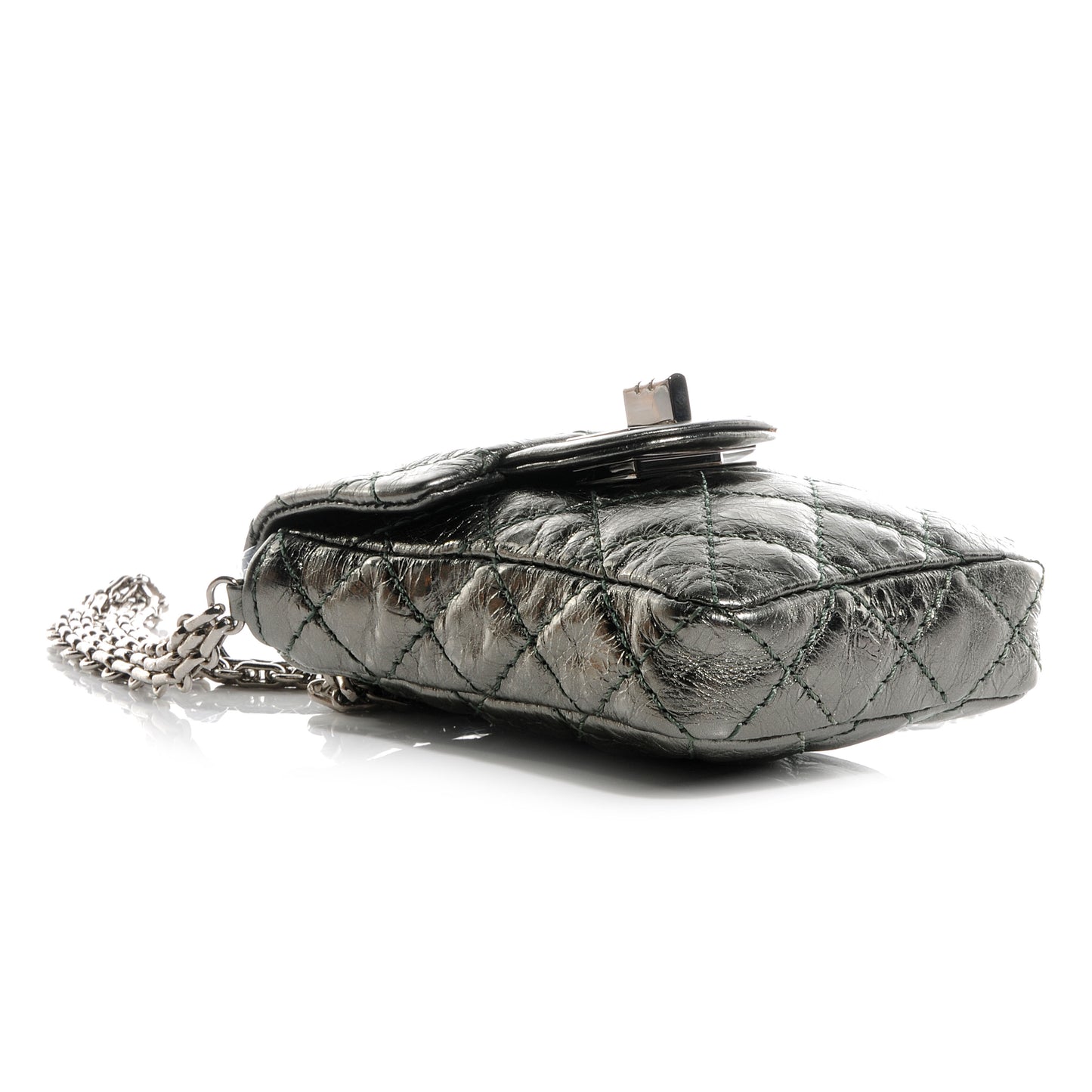 Aged Calfskin 2.55 Reissue Phone Case Dark Silver