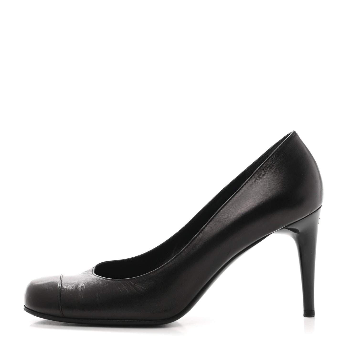 Lambskin Cap Toe CC Pumps 39.5 Black
