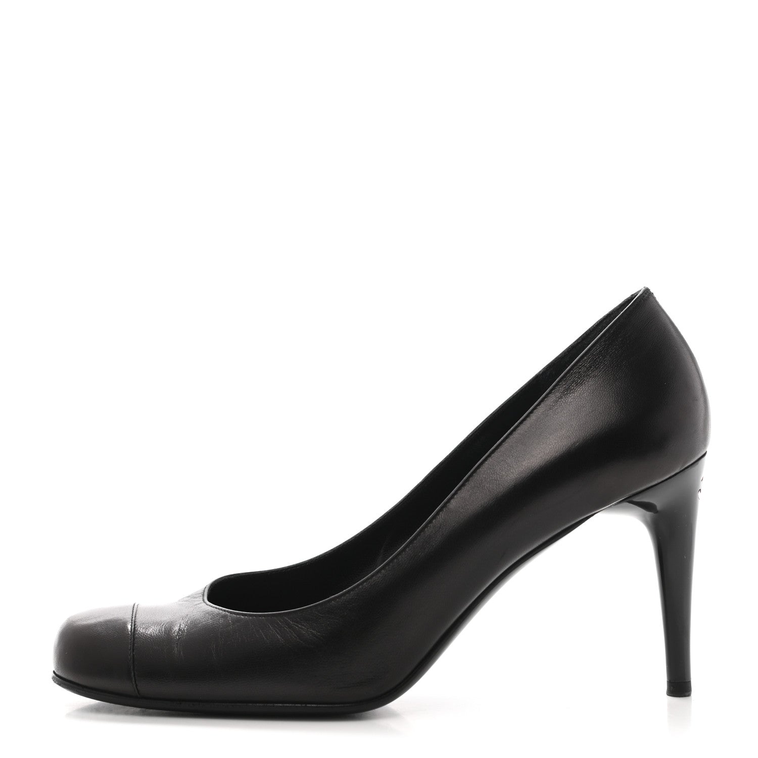 Chanel Lambskin Cap Toe CC Pumps 39.5 Black 1 of 8