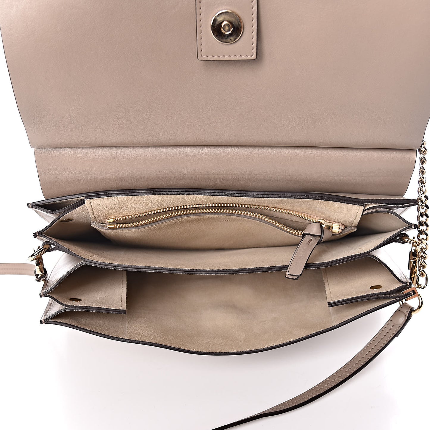 Calfskin Suede Medium Faye Shoulder Bag Motty Grey