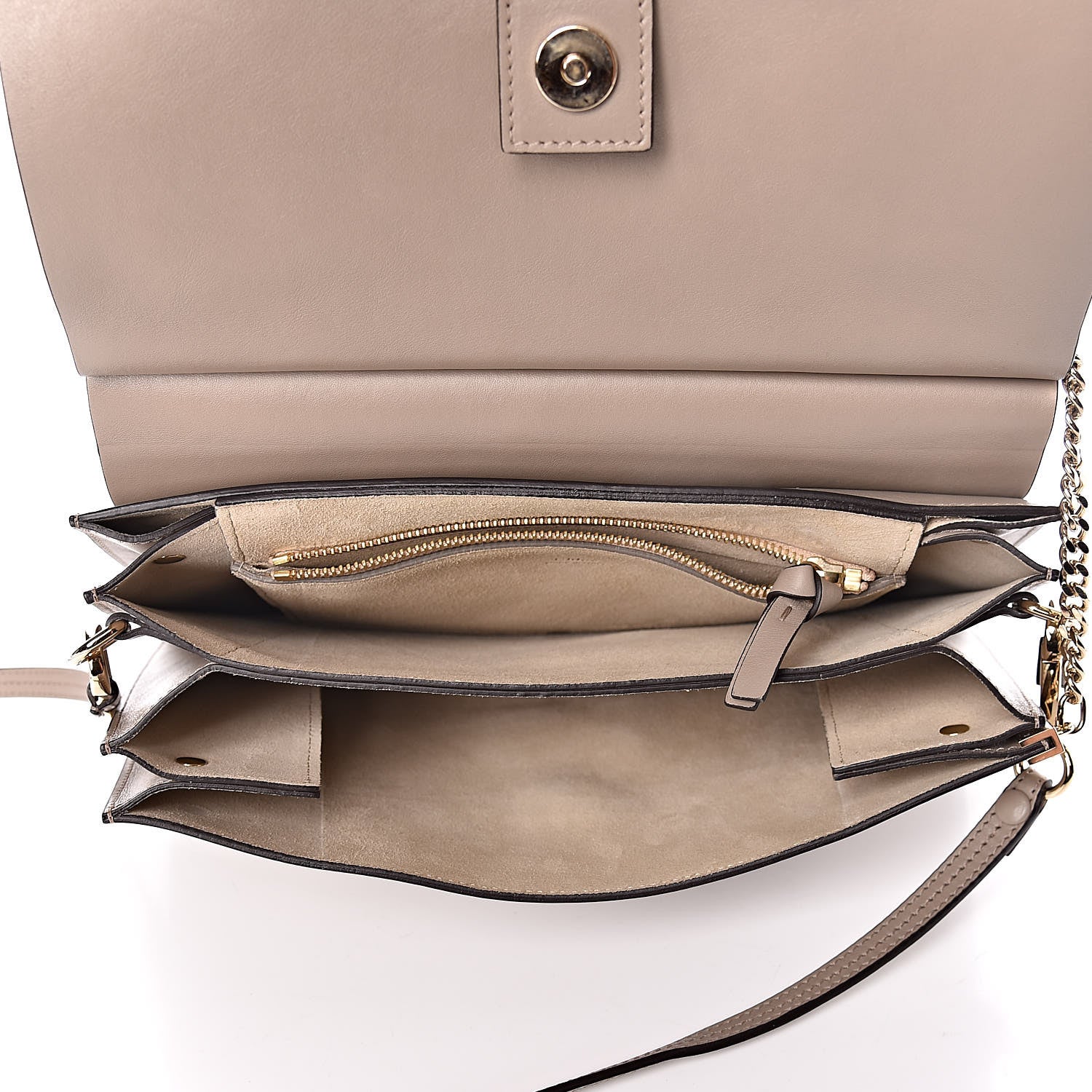 Chloe Calfskin Suede Medium Faye Shoulder Bag Motty Grey 5 of 11
