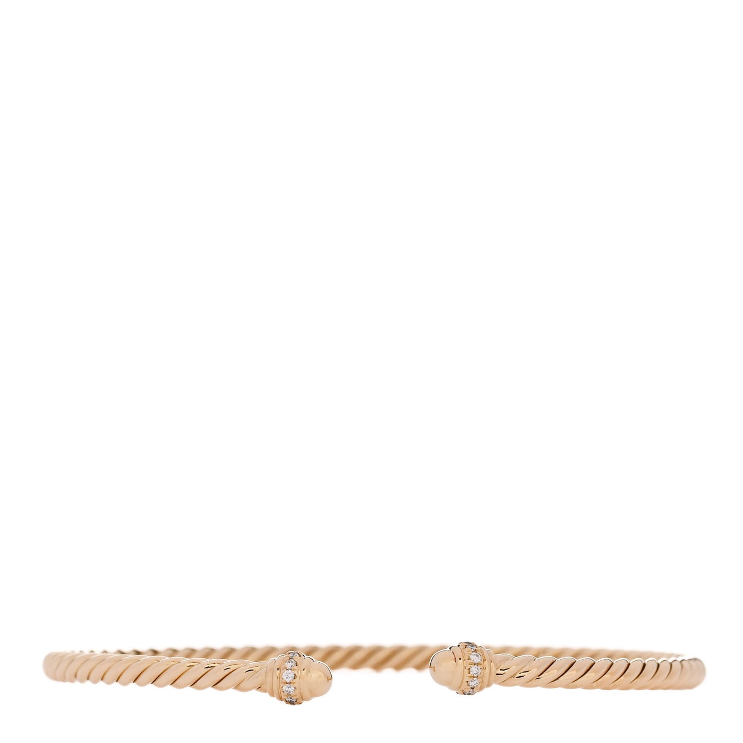 18K Yellow Gold Diamond 3mm Cablespira Bracelet