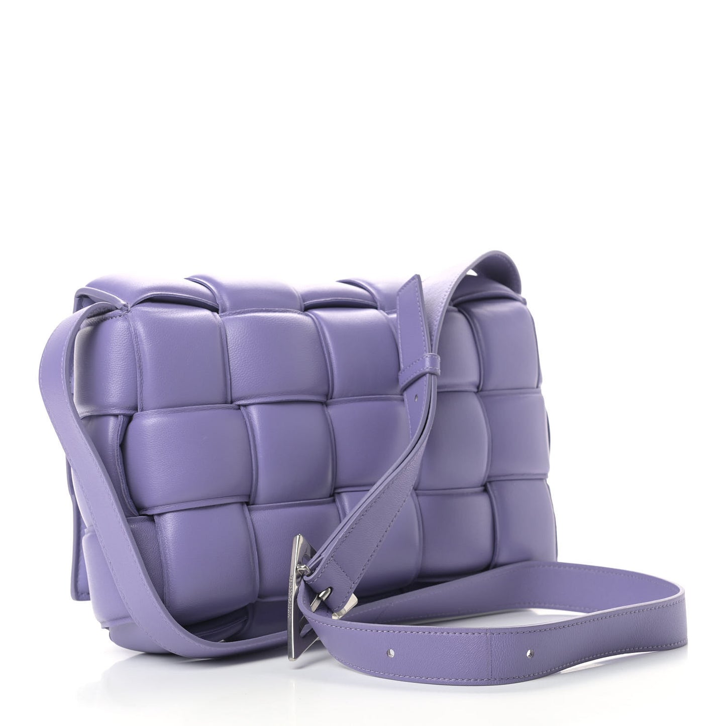 Nappa Maxi Intreccio Padded Cassette Crossbody Bag Lavender