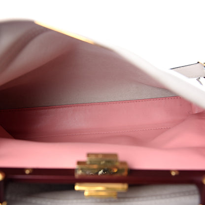 Fendi Vitello Seta Shiny Nappa Medium Peekaboo Iconic Satchel Grigio Polvere Bois de Rose 5 of 10