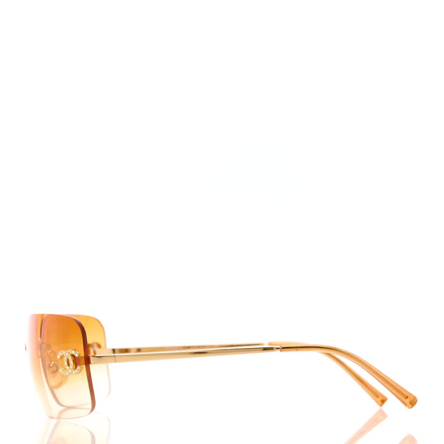 Metal Crystal CC Logo Sunglasses 4017-D Orange