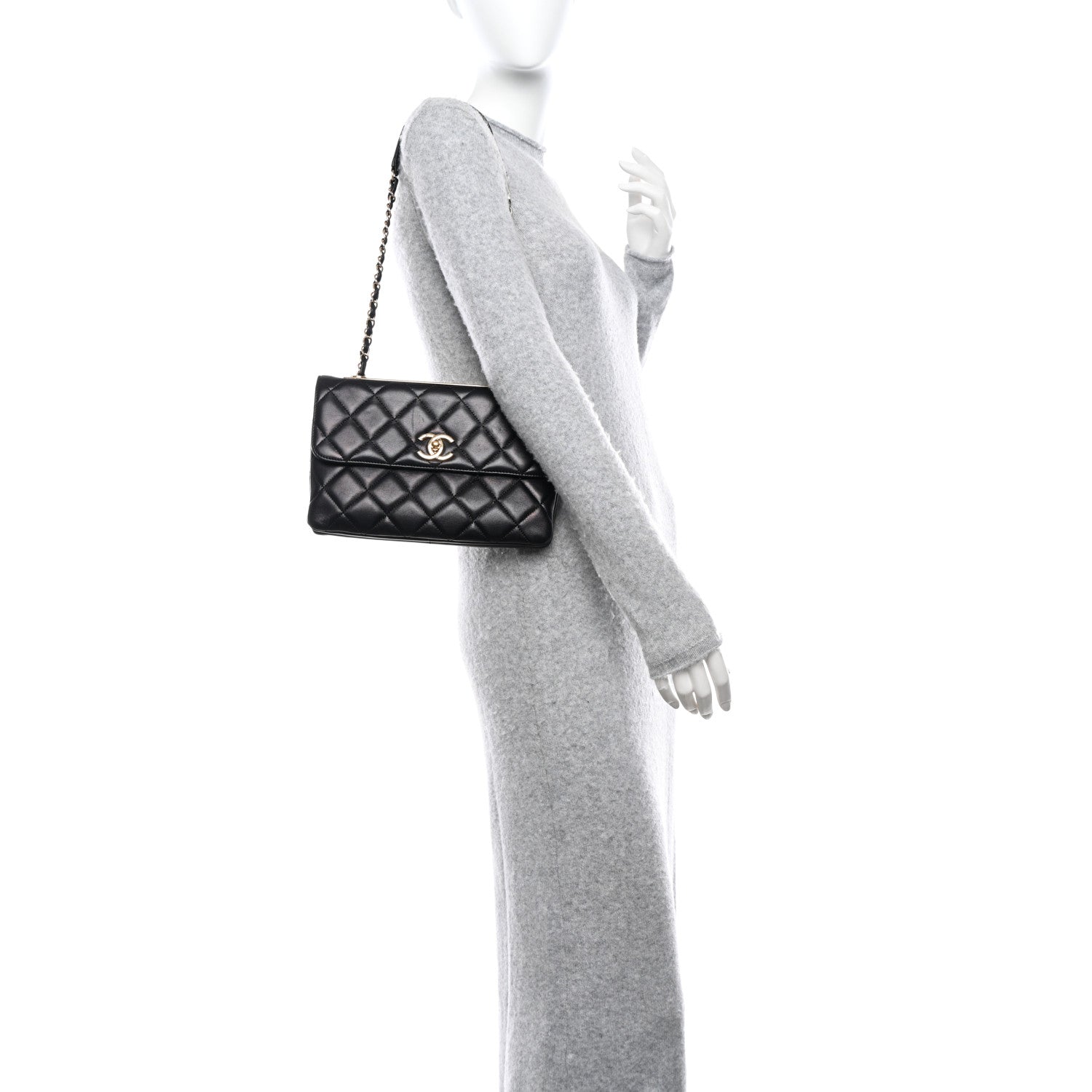Chanel Lambskin Quilted Medium Trendy CC Flap Black 2 of 14