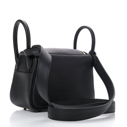 Hermes Taurillon Clemence Mini Lindy 20 Black 2 of 4