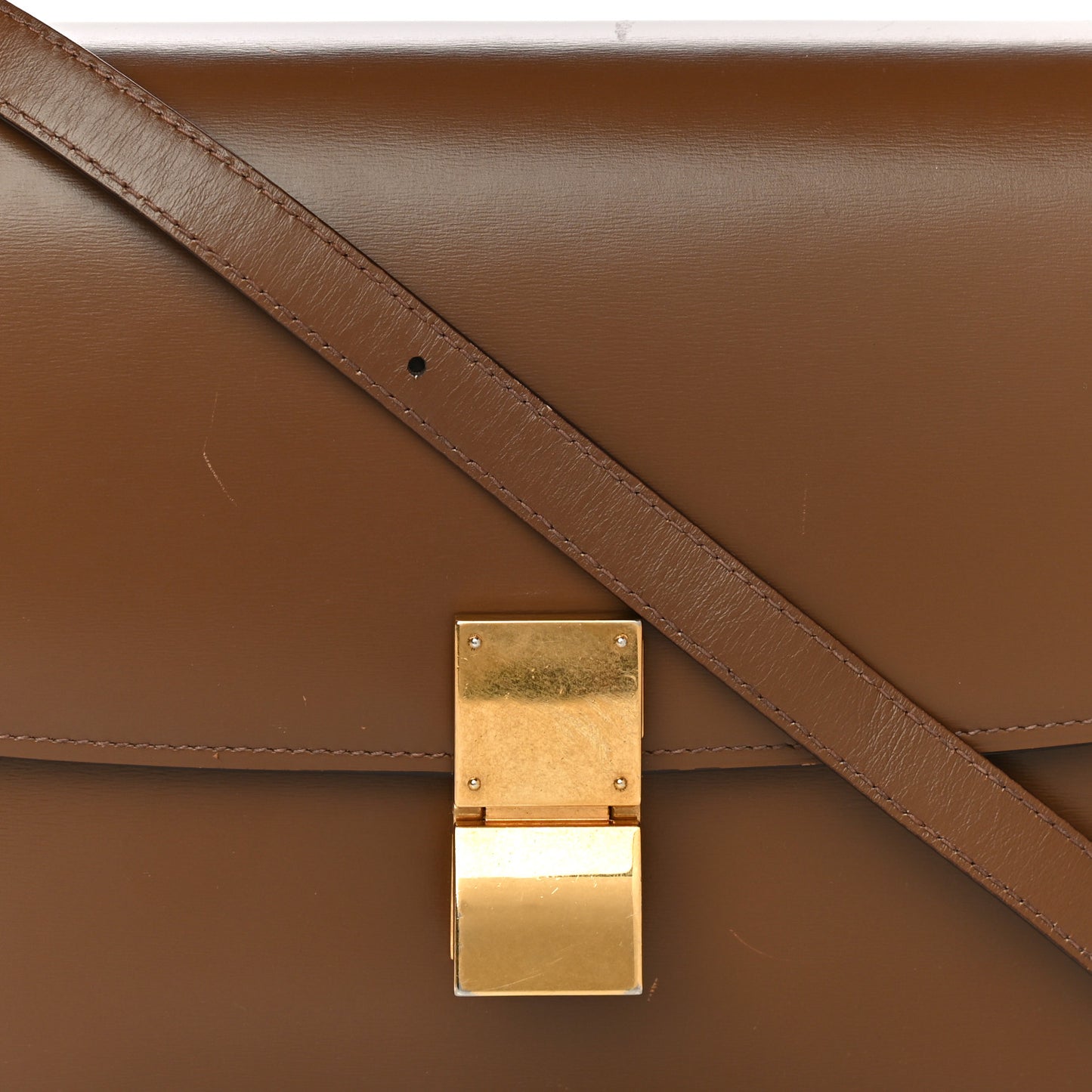 Box Calfskin Medium Classic Box Flap Bag Camel