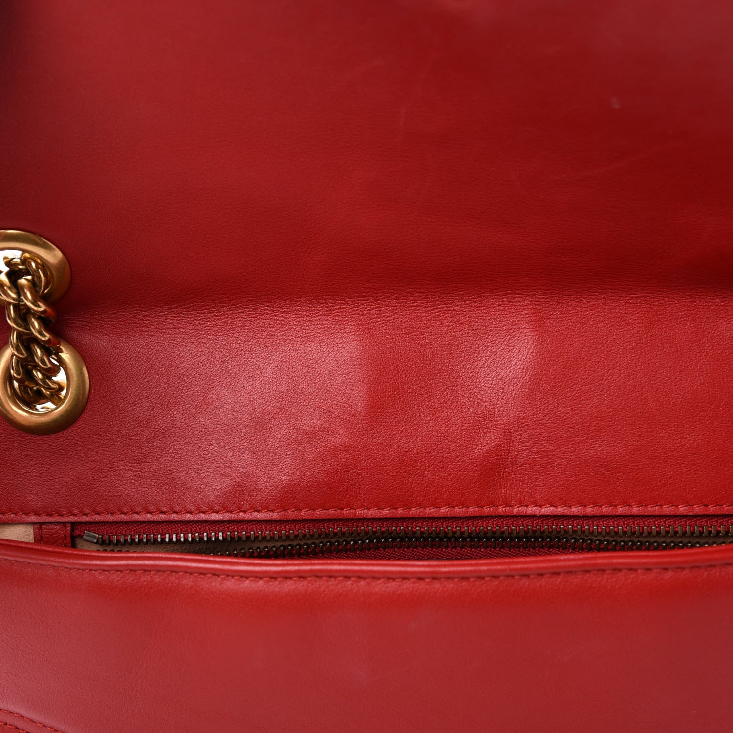 Gucci Calfskin Matelasse Medium GG Marmont Shoulder Bag Hibiscus Red 10 of 13