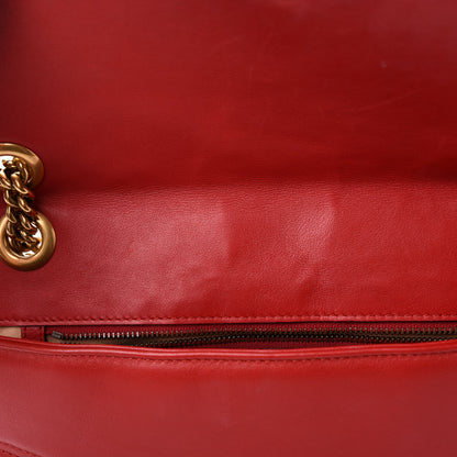 Gucci Calfskin Matelasse Medium GG Marmont Shoulder Bag Hibiscus Red 10 of 13