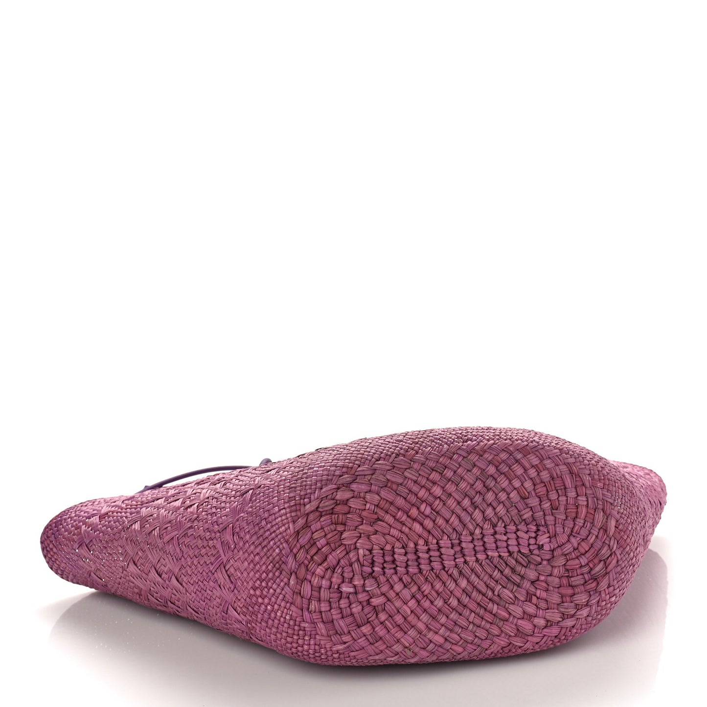 Calfskin Raffia Paulas Ibiza Small Anagram Basket Tote Bag Purple