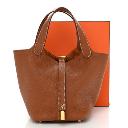 Hermes Taurillon Clemence Picotin Lock 18 PM Gold 11 of 11