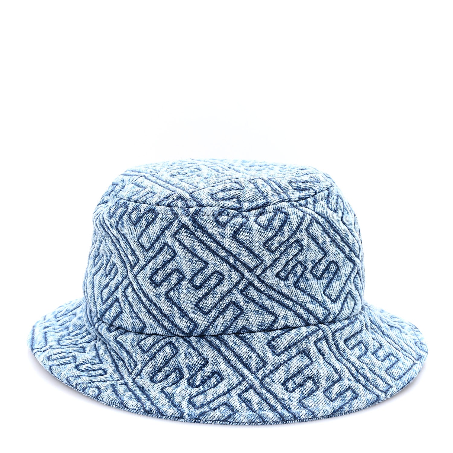 Fendi Denim Embroidered FF Bucket Hat M Blue 3 of 9