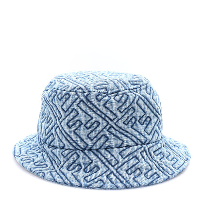 Fendi Denim Embroidered FF Bucket Hat M Blue 3 of 9