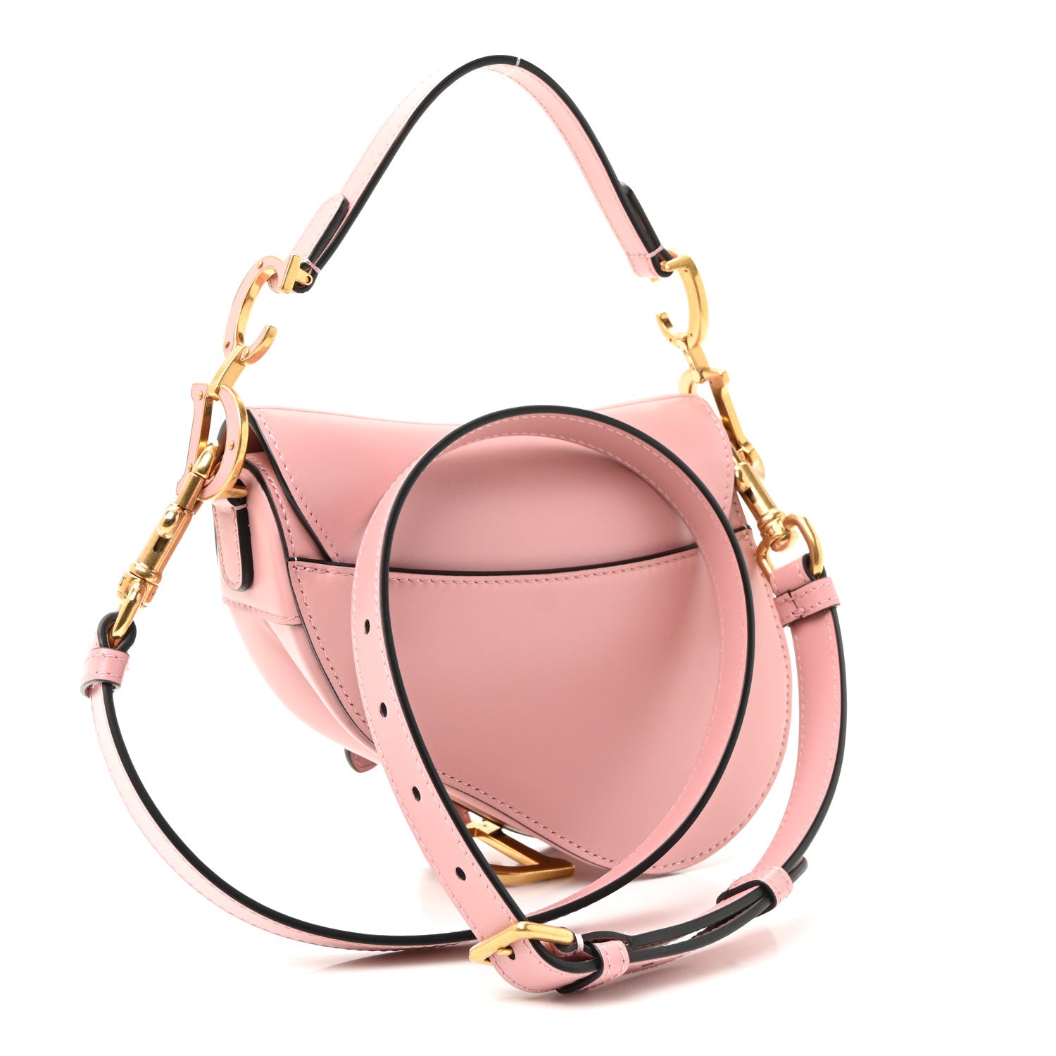 Christian Dior Smooth Calfskin Mini Saddle Bag With Strap Antique Pink 5 of 19
