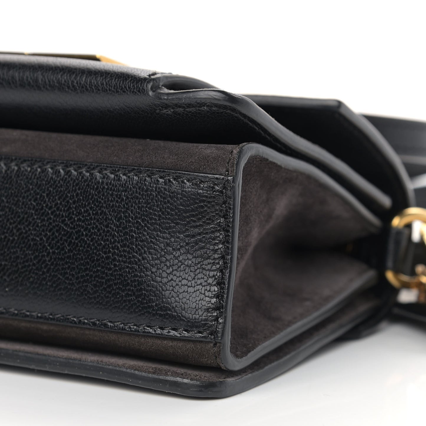 Goatskin Suede Mini GV3 Shoulder Bag Black