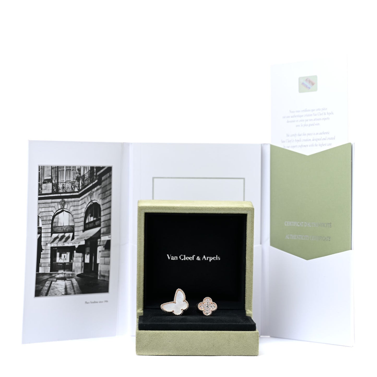18K Rose Gold Diamond Mother of Pearl Lucky Butterfly Between The Finger Ring 10 62