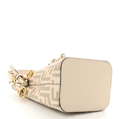 Fendi Vitello Liberty F is Fendi Bi-Color FF 1974 Embossed Mini Mon Tresor Bucket Bag Camelia Mandorlo 4 of 10