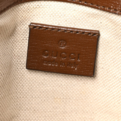 Gucci GG Supreme Monogram Azalea Calfskin Web Mini Horsebit 1955 Shoulder Bag Beige Ebony Brown Sugar 6 of 10