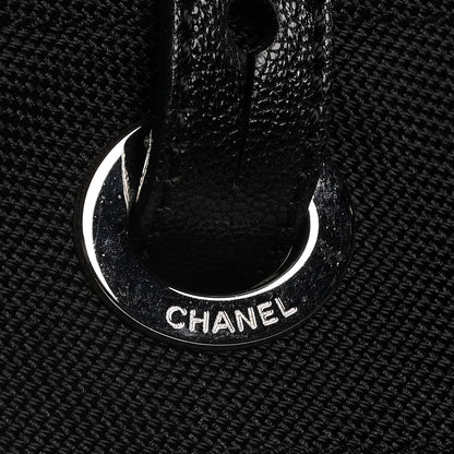 Chanel Coated Canvas Quilted Large Paris Biarritz Tote Black 14 of 19