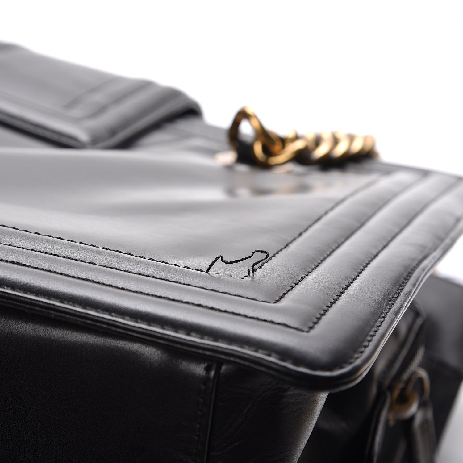 Chanel Glazed Calfskin Boy Tote Black 11 of 11