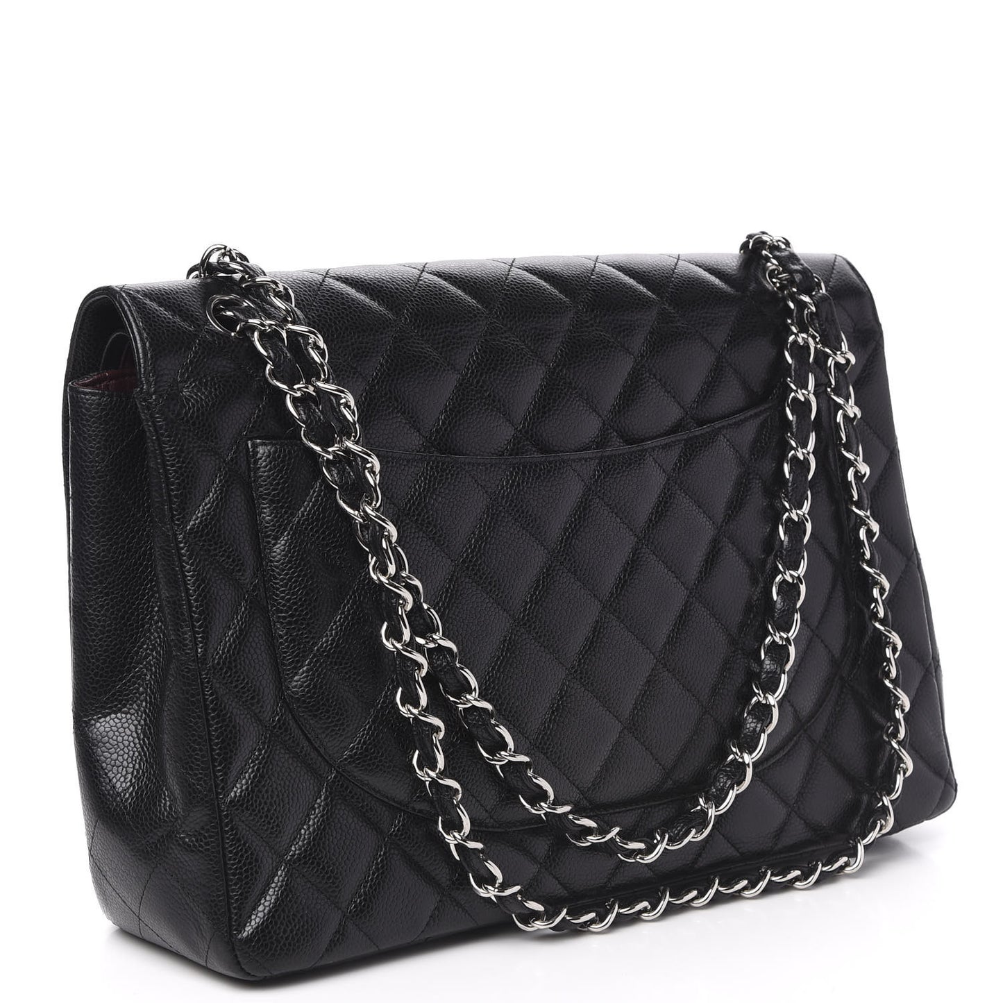 Caviar Quilted Maxi Double Flap Black