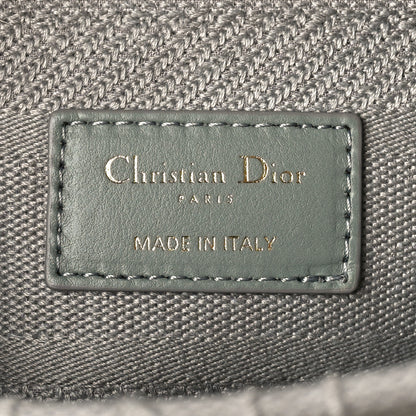 Christian Dior Canvas Embroidered Cannage Medium Lady D-Lite Gray 6 of 10