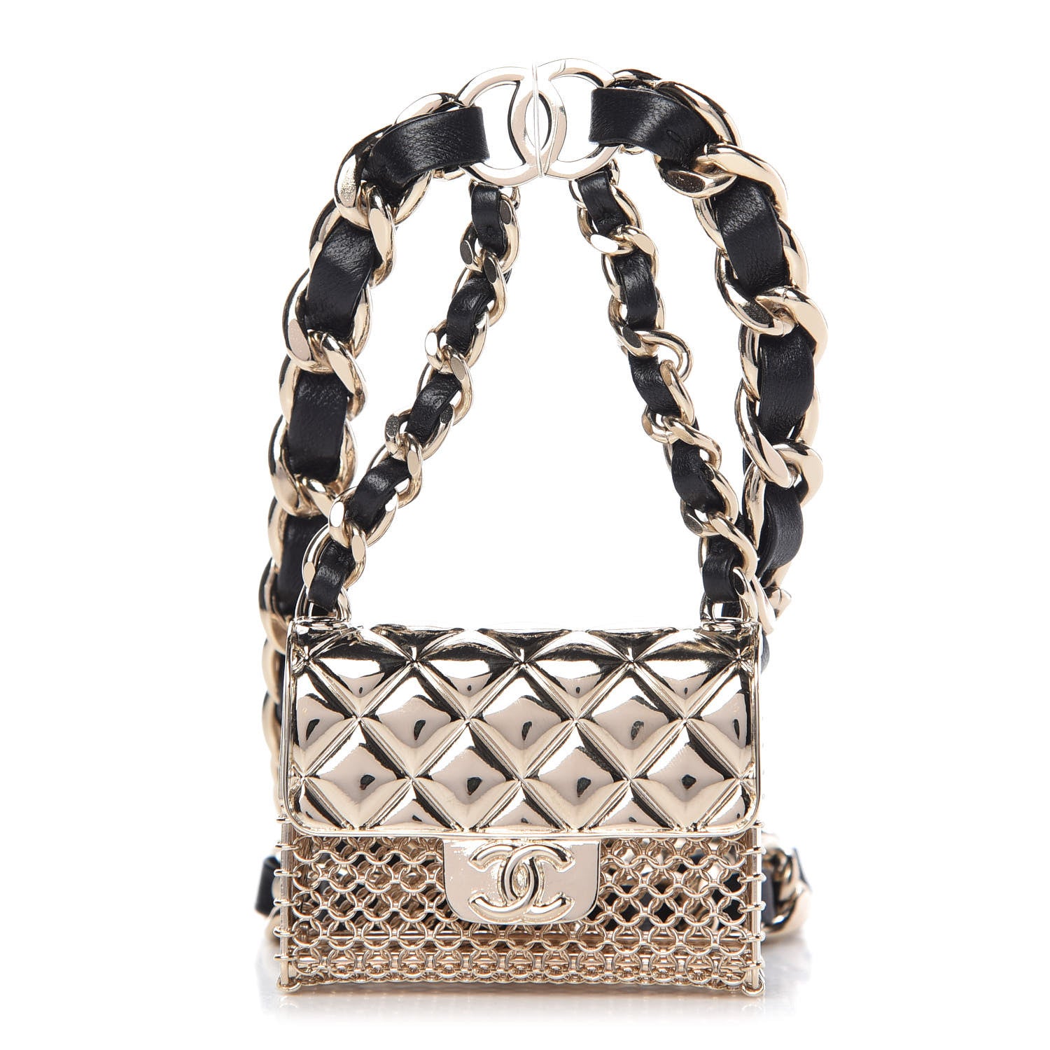 Chanel Lambskin Chain CC Flap Bag Belt 85 Black Gold 1 of 6