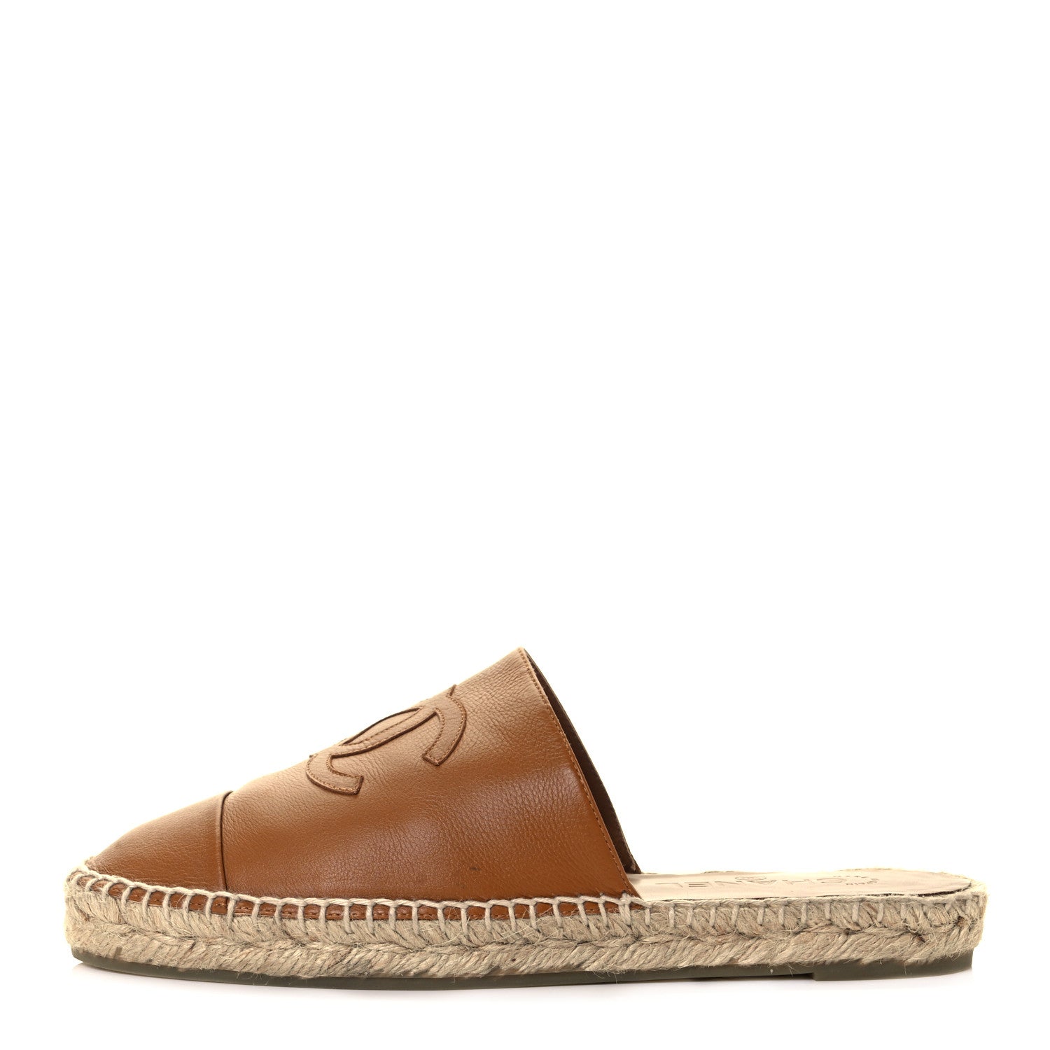 Chanel Calfskin CC Espadrille Mules 40 Light Brown 1 of 24