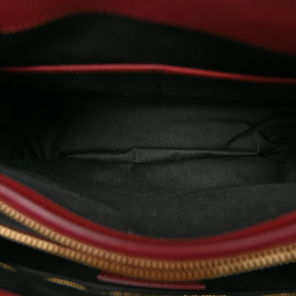 Burberry Grainy Calfskin House Check Medium Banner Tote Crimson 5 of 10