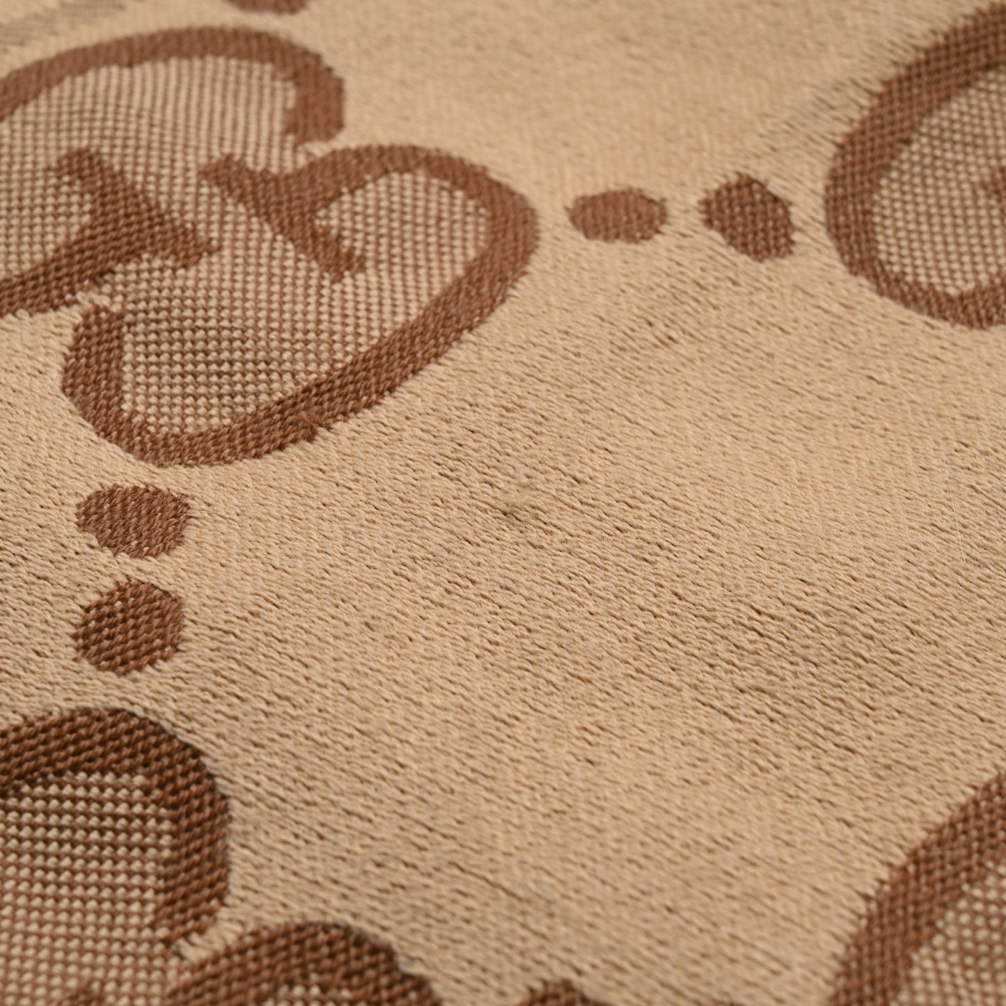 Wool Jacquard Monogram Jumbo GG Lady Nest Scarf Beige Dark Brown