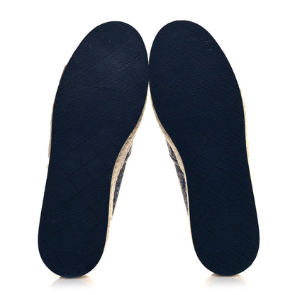 Chanel Fabric Patent Calfskin CC Espadrilles 38 Blue 6 of 9