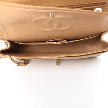 Chanel Caviar Quilted Medium Double Flap Beige 6 of 13