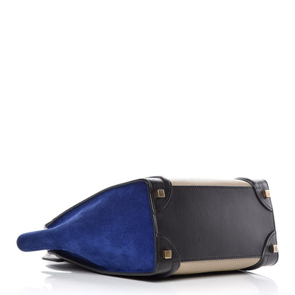Celine Elephant Calfskin Suede Micro Tri-Color Luggage Sand 4 of 9
