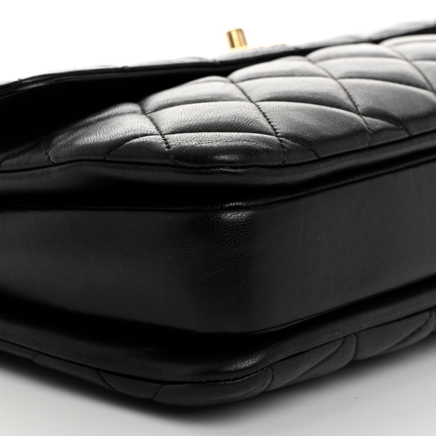 Lambskin Quilted Medium Trendy CC Flap Dual Handle Bag Black