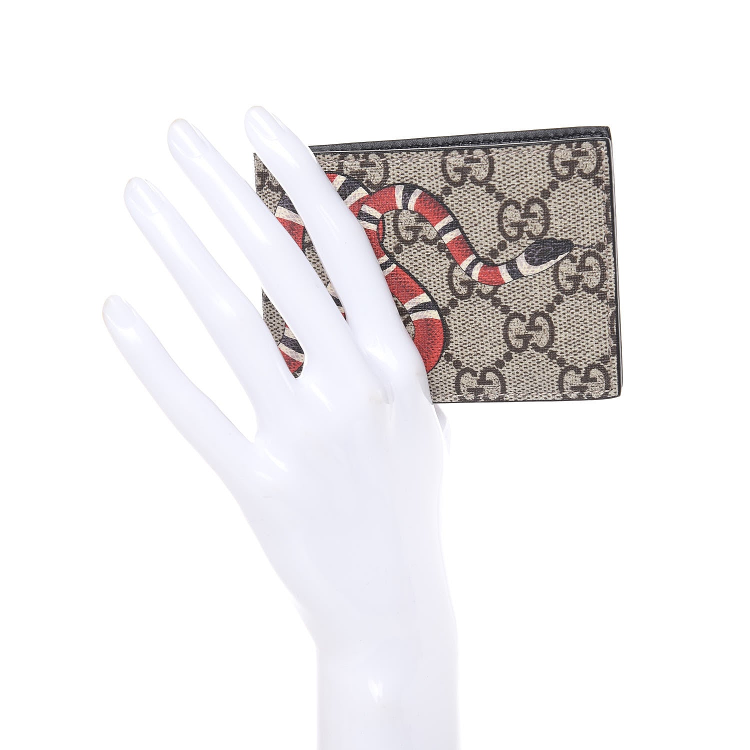 Gucci GG Supreme Monogram Kingsnake Bi-Fold Wallet Beige 2 of 7