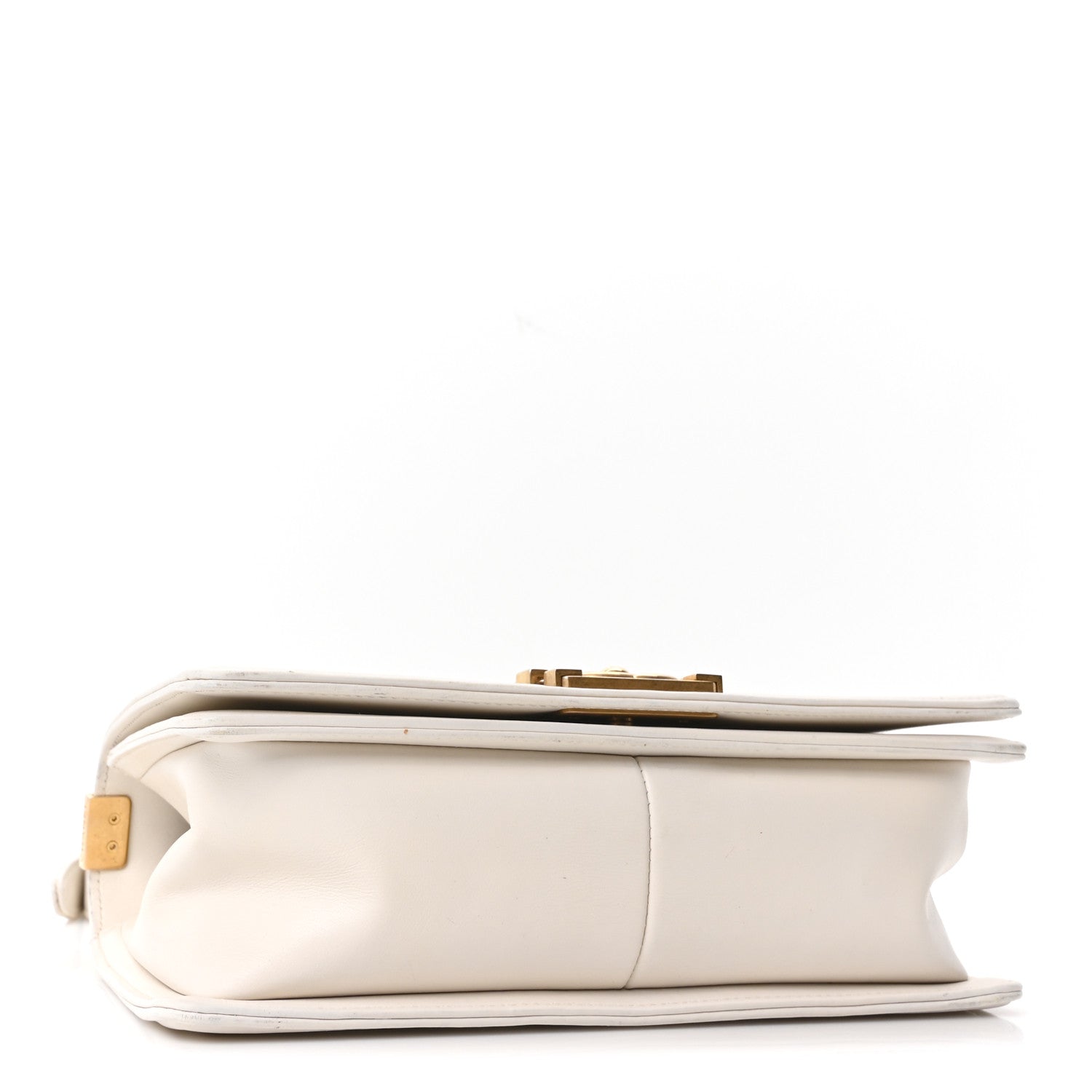 Chanel Caviar Calfskin Chevron Medium Boy Flap White 3 of 9