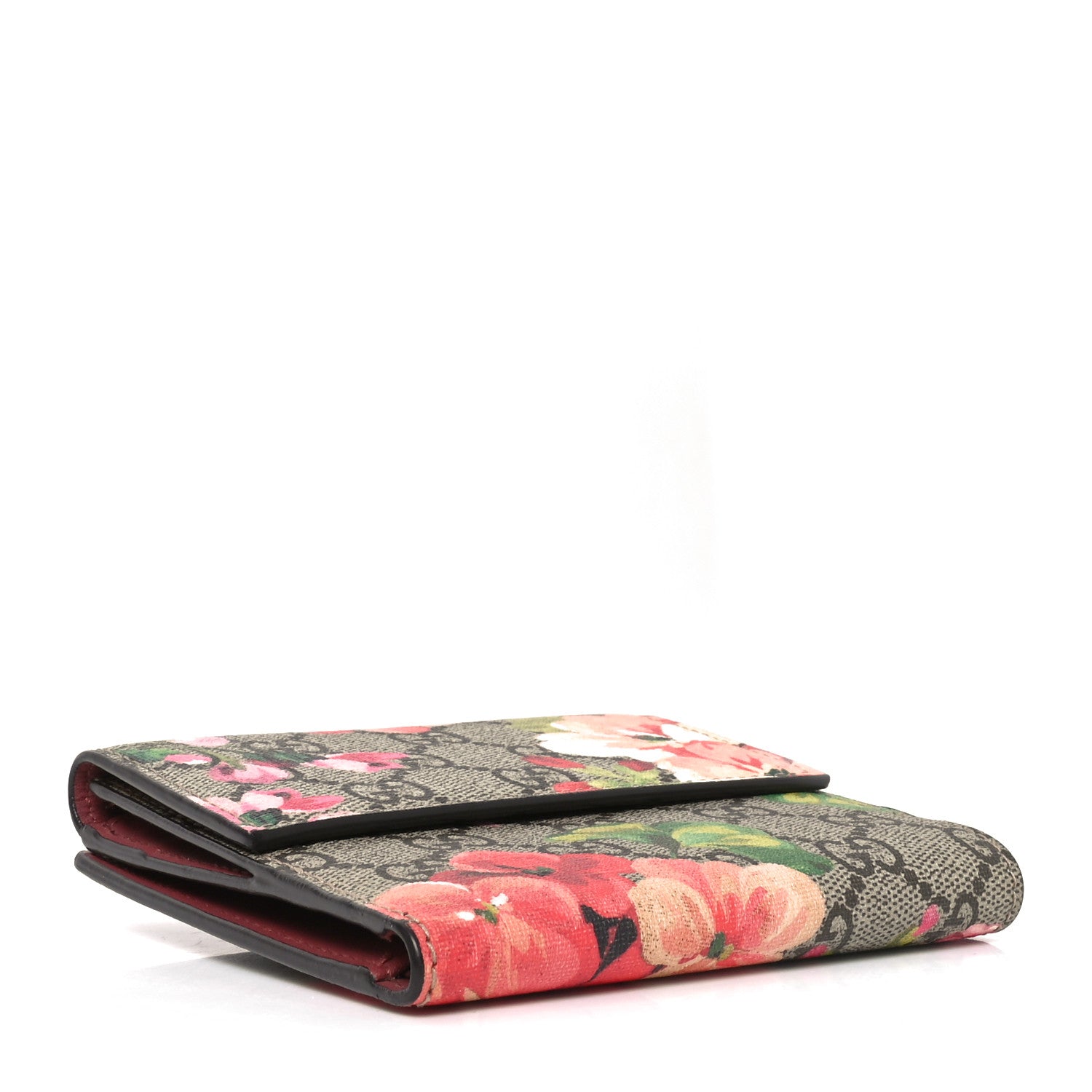 Gucci GG Supreme Monogram Blooms French Flap Wallet Beige Multicolor Dry Rose 4 of 8