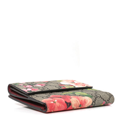 Gucci GG Supreme Monogram Blooms French Flap Wallet Beige Multicolor Dry Rose 4 of 8