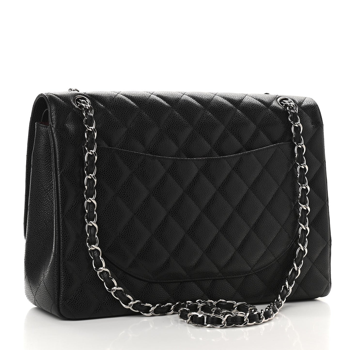 Caviar Quilted Maxi Double Flap Black