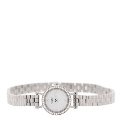 Hermes 18K White Gold Diamond 16mm Faubourg Quartz Watch 2 of 5