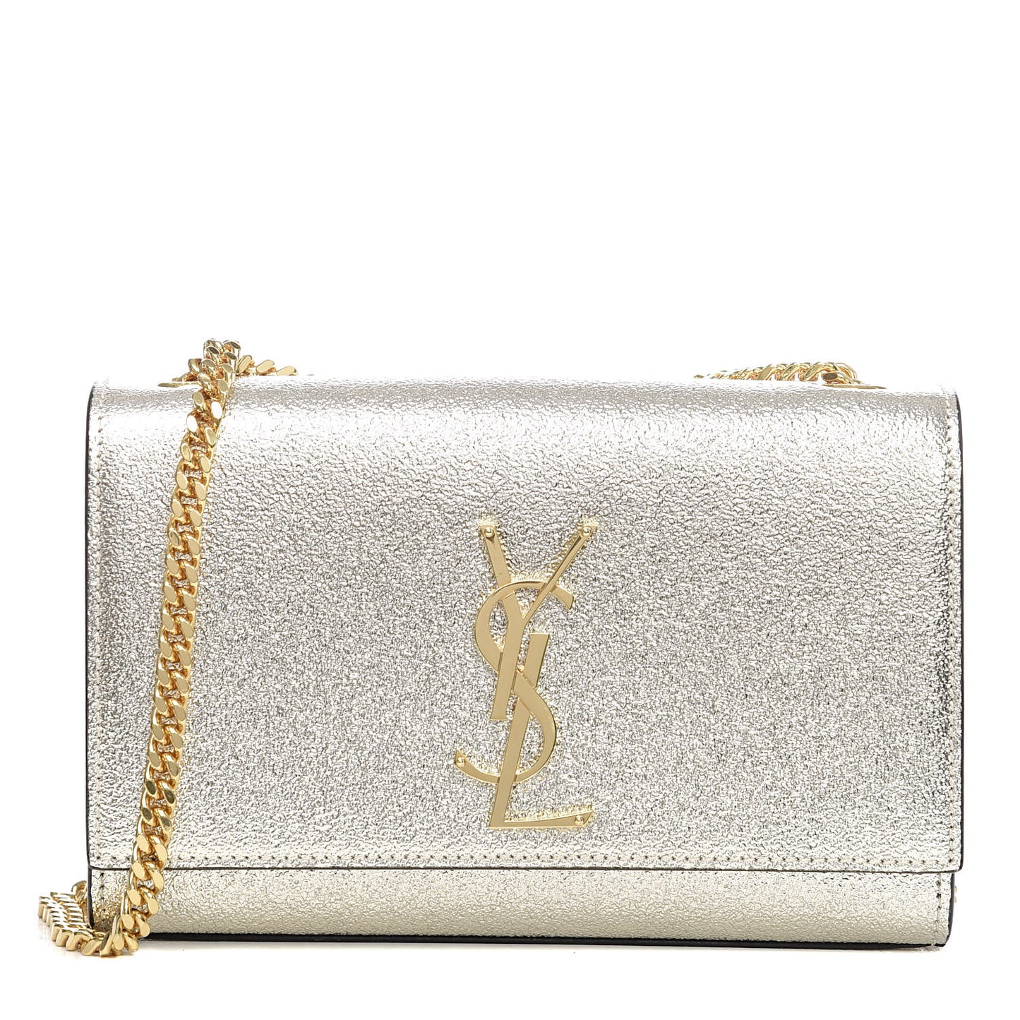 Metallic Calfskin Small Classic Monogram Kate Satchel Gold