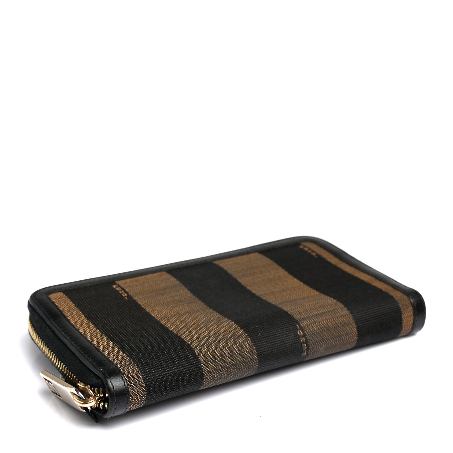 Pequin Cuoio Vegetale Zip Around Wallet Tobacco Black